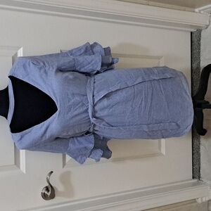 OLIVACEOUS small periwinkle dress with decorative sleeves